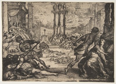En massakre af Triumviratet, ca. 1624. af Claude Vignon