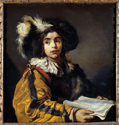 Den unge sanger-maleri af Claude Vignon (1593-1670) 1600-tallet søn. 0,95x0,9m af Claude Vignon