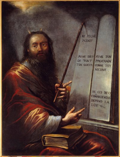 Moses og lovens tabeller Maleri af Claude Vignon (1593-1670) 1600-tallet søn. 1,29x0,9 m Rouen, Museum of Fine Arts af Claude Vignon