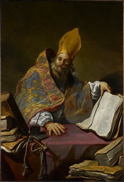 St. Ambrosius, ca. 1623-25 (olie på lærred) af Claude Vignon