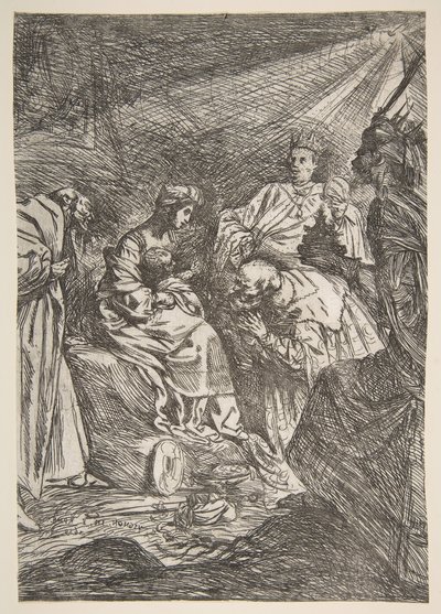 Magiernes tilbedelse, 1619. af Claude Vignon