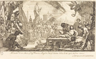 Saint Lawrences martyrium af Claude Vignon
