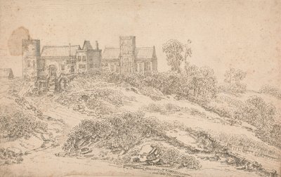 En Tudor Herregård og Kirke af Claude de Jongh