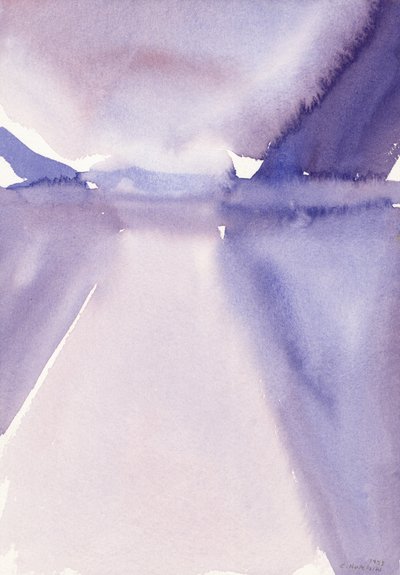 Bjergsø, 1993 (akvarel) af Claudia Hutchins Puechavy