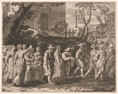 Bryllupsprocessionen, planche 15 fra Pastorales af Claudine Bouzonnet Stella