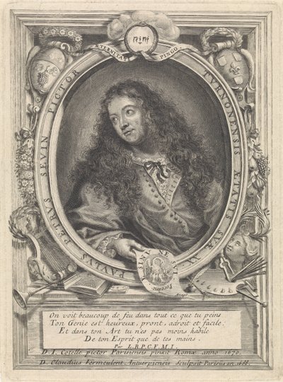 Portræt af maleren Petrus Paulus Sevin af Tours af Claudius Vermeulen
