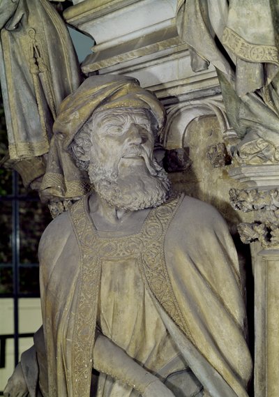 Moses Brønd, detalje af Daniel fra den sekskantede piedestal, 1395-1404 sten af Claus and Malouel, Jean Sluter
