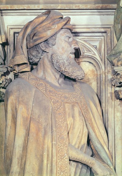 Moses Brønd, detalje af Daniel fra den sekskantede piedestal, 1395-1404 sten af Claus and Malouel, Jean Sluter