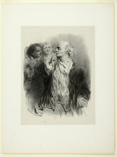 En gentleman og to ledsagere af Célestin Nanteuil