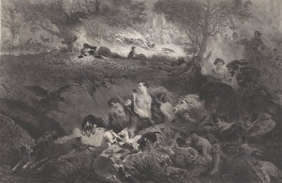 Drømme om jagt, 1858. af Célestin Nanteuil