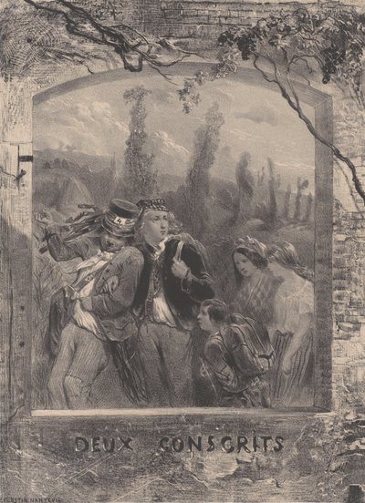 To værnepligtige, ca. 1830-70. af Célestin Nanteuil
