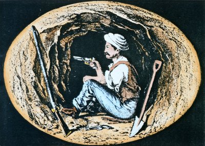 Britisk sapper bevæbnet med Colt Revolver venter i minen på, at fjendens kontra-sapper bryder igennem af Clifford Henry Mecham