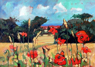 Kent Poppies, 2007 (akryl på lærred) af Clive Metcalfe