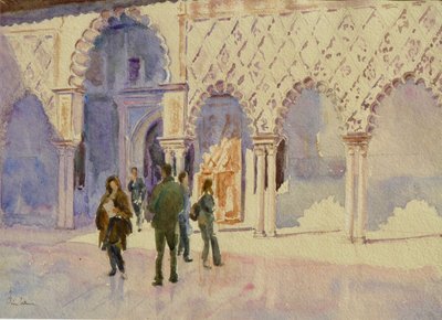 Alcazar, Jomfruernes gård, 2002 (akvarel) af Clive Wilson