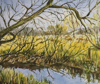 Water Meadows, Kintbury, tidlig eftermiddag i maj af Clive Wilson