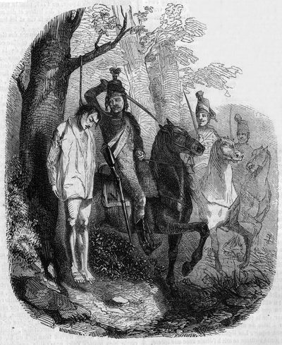 Claude Rameau nedkæmpet af husarer af Clément Auguste Andrieux