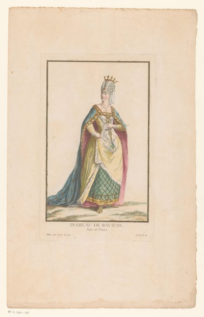 Portræt af Isabella af Bayern, dronning af Frankrig Isabeau de Baviere Reine de France (titel på objektet) af Clément Pierre Marillier