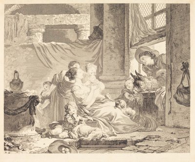 Bondefamilien af Clément Pierre Marillier after Jean Honoré Fragonard