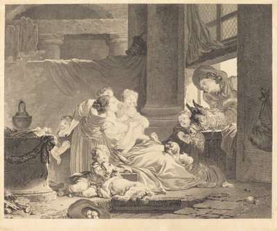 Bondefamilien af Clément Pierre Marillier and Antoine Louis Romanet after Jean Honoré Fragonard