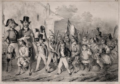 Nyheder: Godt! Det vil møgungerne også have! når vi taler om krig!..., 1840. af Clémente Pruche