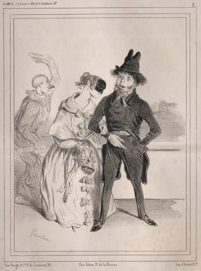 Carnival Pochades: Det er enestående! hun fortæller mig, at jeg er Philibert Désormeaux, og at jeg passerer for en imbecille!! ....hvor fanden vidste hun det? af Clémente Pruche
