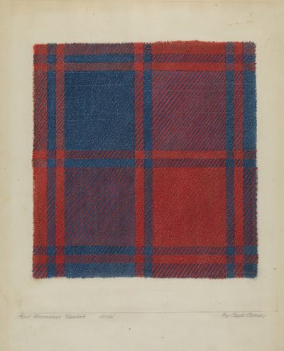 Plaid hjemmespundet betræk af Clyde L. Cheney