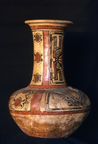 Højhalset krukke, Early Cocle phase, 700-800 AD (keramik) af Cocle Culture