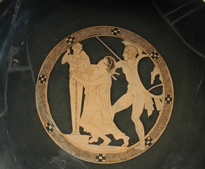 Ajax the Lesser trækker Cassandra fra Palladium, 5. århundrede. f.Kr af Codrus Painter
