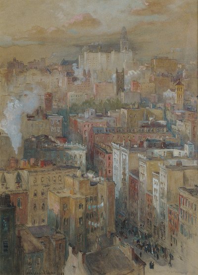 Udsigt over New York City, ca. 1910 af Colin Campbell Cooper