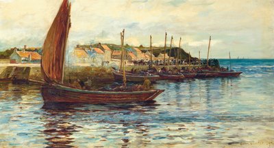 Skibsfart i havnen i Oban, 1892 af Colin Hunter