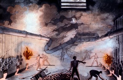 Opladning svarer ved Gas Light Establishment, Brick Lane, London, 1822 af Colin Mackenzie