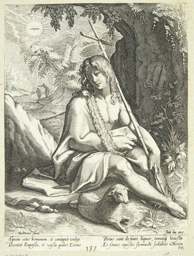Johannes Døberen i ørkenen af Conrad Goltzius