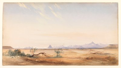 Andesbjergene, set fra Mystery Plain, nær Santa Cruz, ca. 1878 (akvarel) af Conrad Martens