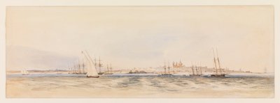 Montevideo havn, ca. 1878 (akvarel) af Conrad Martens