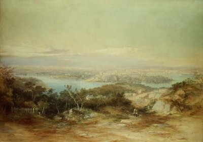 Udsigt over Sydney, der ser fra nordkysten mod byen af Conrad Martens