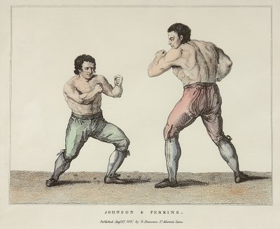 Johnson & Perrin (farvet gravering) af Conrad Martin (after) Metz