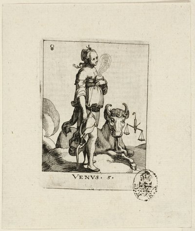 Venus, planche fem fra Der VII Planeten af Conrad Meyer