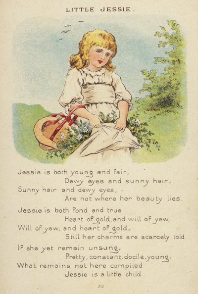 Børnerim: Lille Jessie (chromolitho) af Constance Haslewood