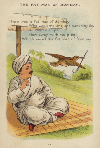 Børnerim: The Fat Man Of Bombay (chromolitho) af Constance Haslewood