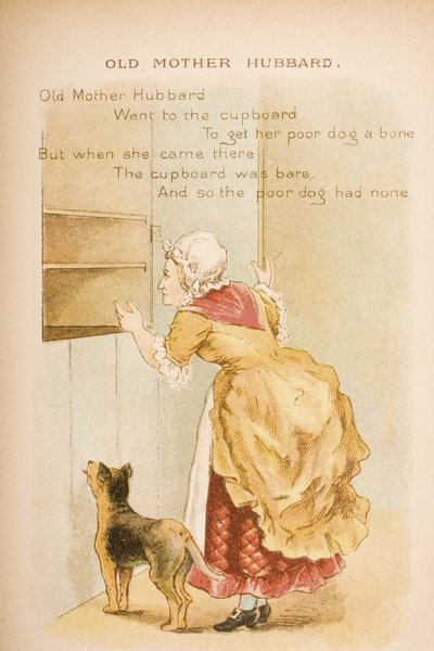 Gamle mor Hubbard, fra "Old Mother Goose