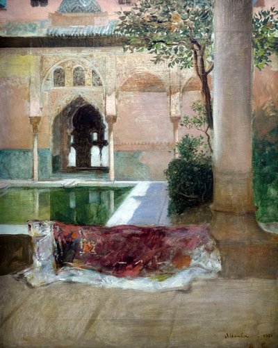 Gården til Alhambra i Granada, 1880 af Constant