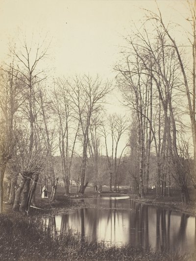 Etang et Fermiere Pool og Bondekone, ca. 1865. af Constant Alexandre Famin