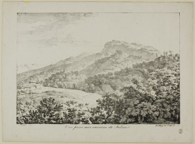 Udsigt taget i regionen Subiaco, fra Views of Italy af Constant Bourgeois