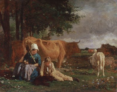 Pastoral Scene af Constant Emile Troyon