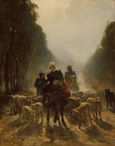 Vejen til markedet, 1858?59 af Constant Emile Troyon