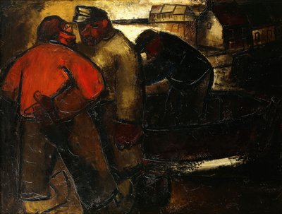 Fiskere; Fiskerne - De Vissers (recto), ca. 1923-24 (olie på lærred) af Constant Permeke