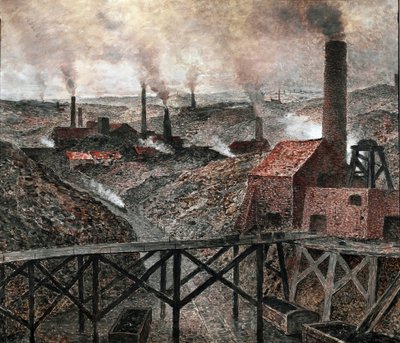 I det sorte land (olie på lærred af Constantin Emile Meunier