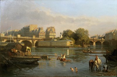 Pont Neuf og Ile de la Cite, Paris ... af Constantin Emile Meunier
