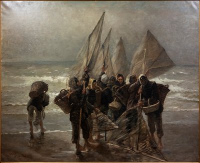 Rejejagter ved Mariakerke af Constantin Emile Meunier