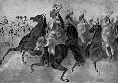Escorten af Cuirassiers, 1800-tallet, 1930. af Constantin Guys